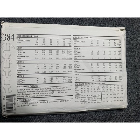 New Look Misses Dress Sewing Pattern sz 8-18 6384 - uncut - Picture 2 of 3